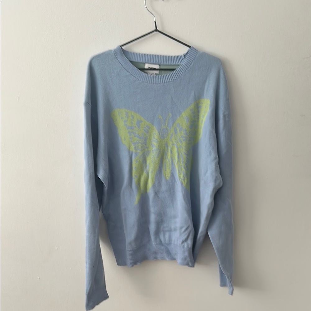 Obey Blue and Yellow Crew Neck Sweater